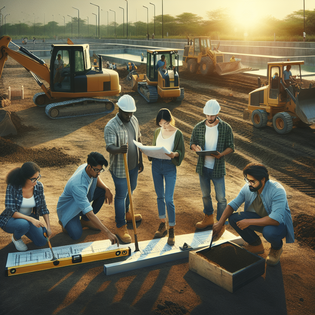 Nivelamento do terreno para construção de piscina de alvenaria