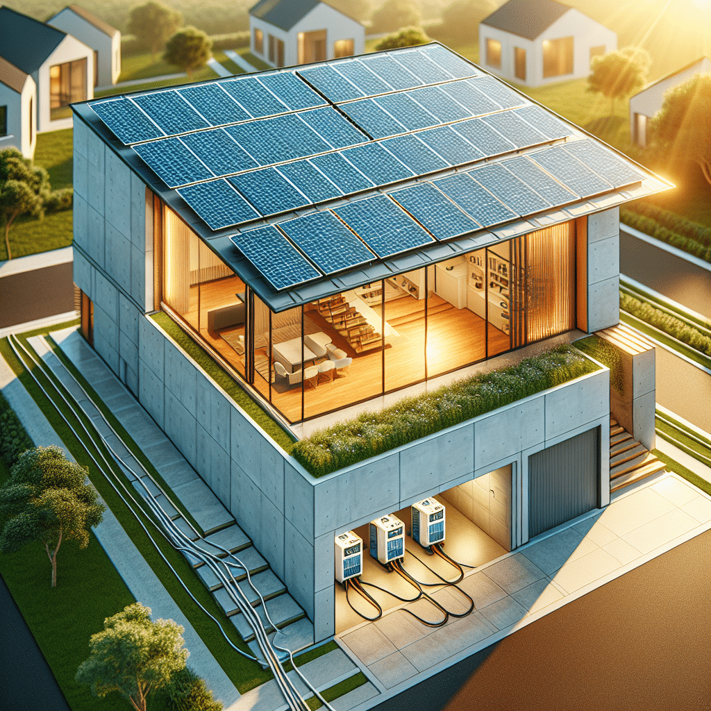 Painéis solares instalados no telhado de uma casa
