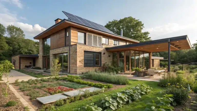 Casa construída com tijolo ecológico